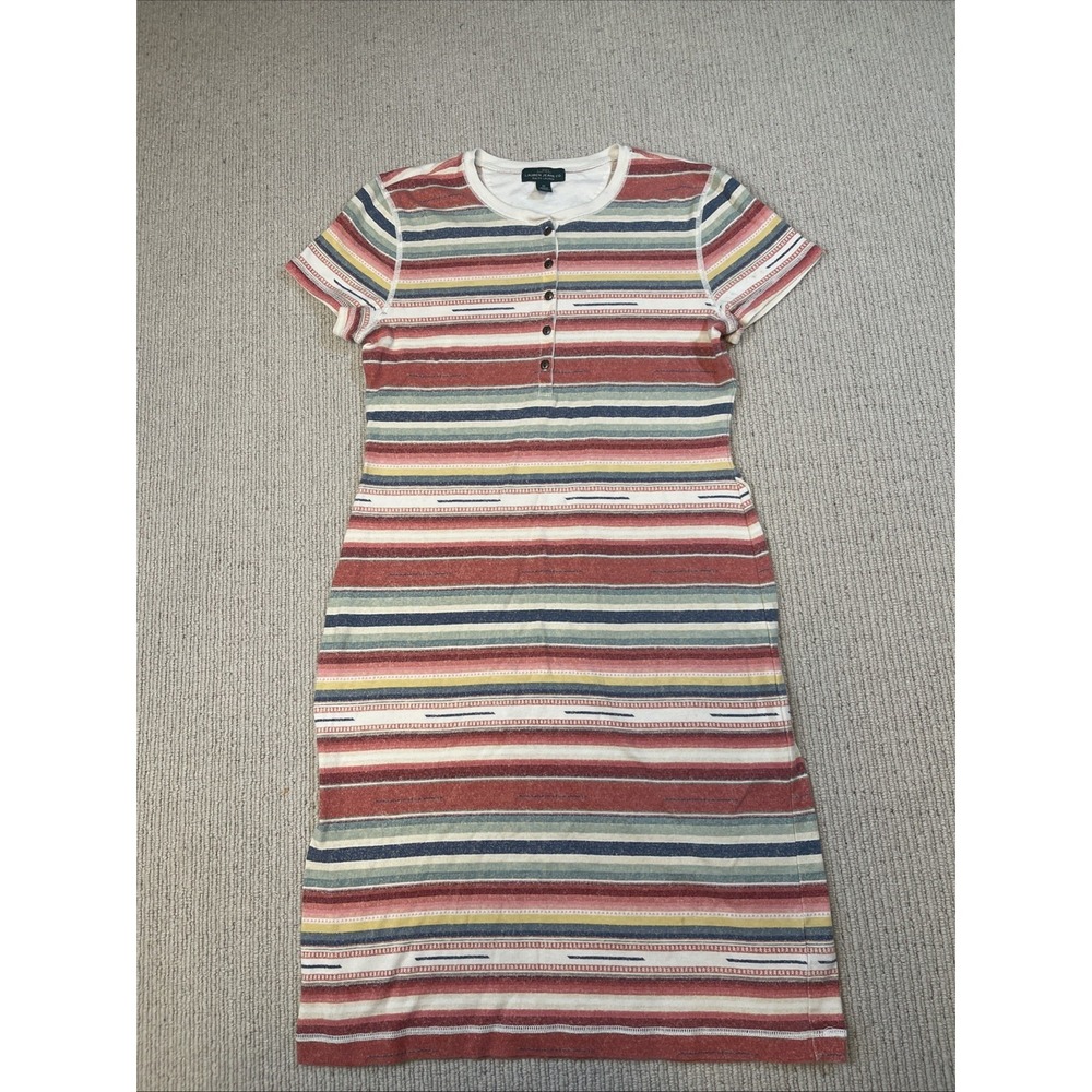 Lauren Jeans Co. Ralph Lauren LRL Western Cowboy Striped Pullover Shirt Dress M